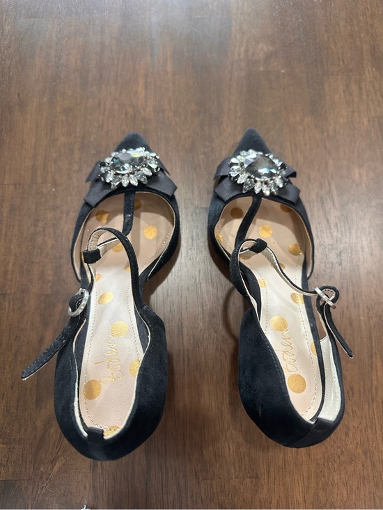 Boden Shoes - Boden Cordelia black T-bar pumps with jewel-embellished grosgrain bow Size 38
